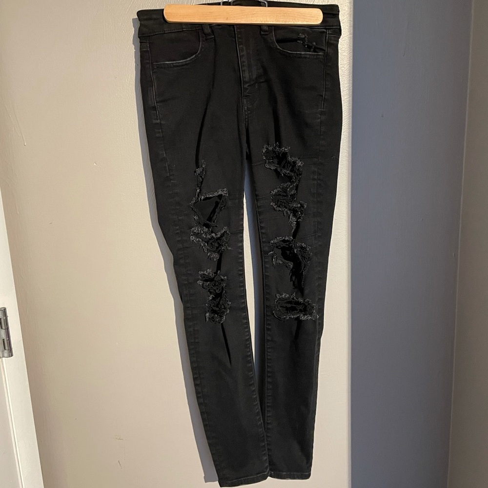 American Eagle next level stretch high rise ripped jeans